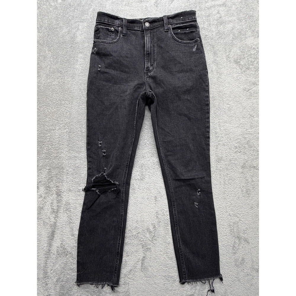 Abercrombie & Fitch Jeans Womens 27 Black Skinny High Rise Distressed